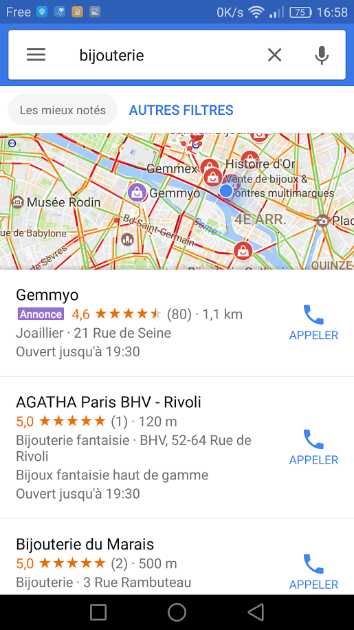 publicité google maps